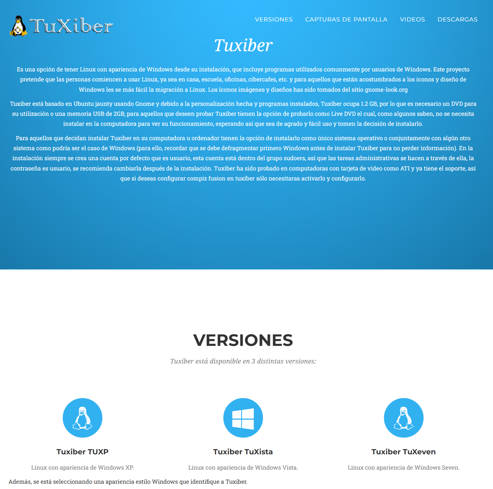 Miniatura del sitio web tuxiber.info